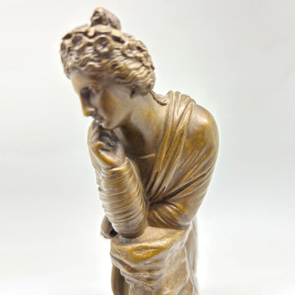 Late-19th-century-digital-bronze-of-a-lady-in-thought-signed-6 Late 19th Century Figural Bronze Of A Lady In Thought Signed