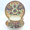 Noritake Japan Maruki Seal Gold Flowers and Birds Tea Trio