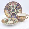 Noritake Japan Maruki Seal Gold Flowers and Birds Tea Trio
