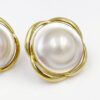 Pair 14ct Gold Mabé Pearl  Earrings