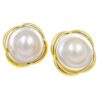 Pair 14ct Gold Mabé Pearl  Earrings