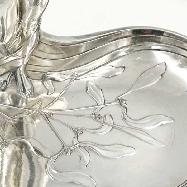 WMF Silvered Art Nouveau Maiden Card Tray C1910