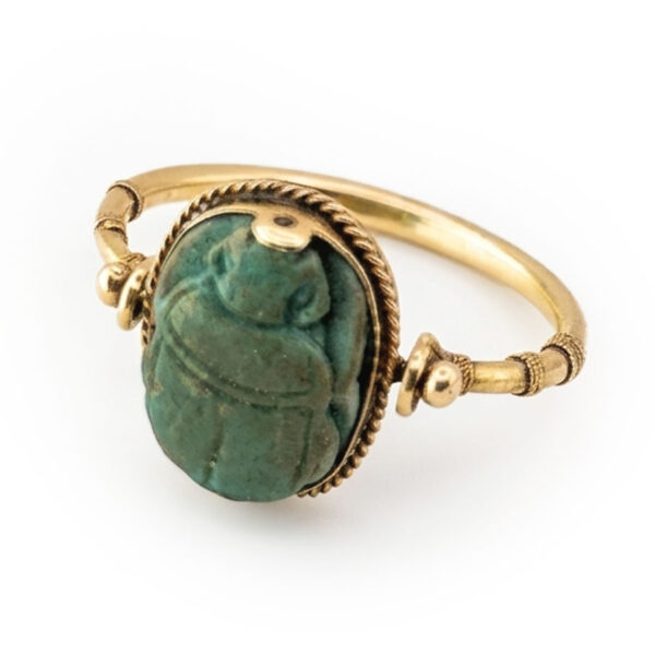 18ct Gold Victorian Egyptian Revival Swivel Scarab Ring