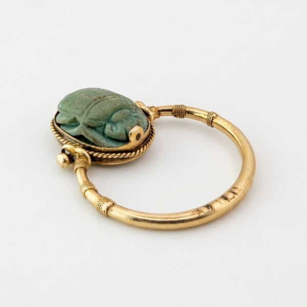18ct Gold Victorian Egyptian Revival Swivel Scarab Ring