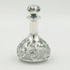 Art Nouveau Silver Overlayed Glass Miniature Perfume Bottle