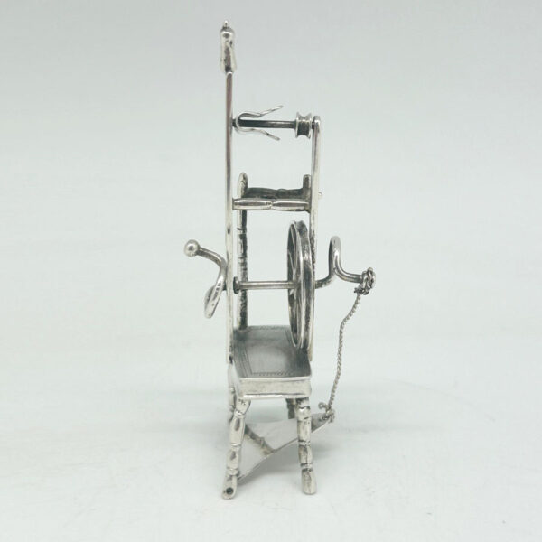 Hallmarked Silver Miniature Spinning Wheel
