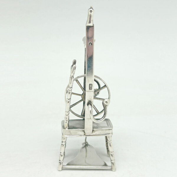 Hallmarked Silver Miniature Spinning Wheel