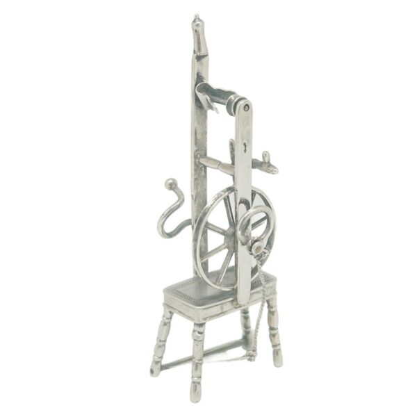 Hallmarked Silver Miniature Spinning Wheel