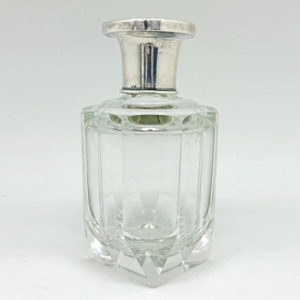 Hallmarked Silver Top Rock Crystal Perfume Bottle  C1920