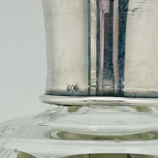 Hallmarked Silver Top Rock Crystal Perfume Bottle  C1920