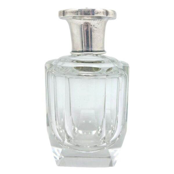 Hallmarked Silver Top Rock Crystal Perfume Bottle  C1920