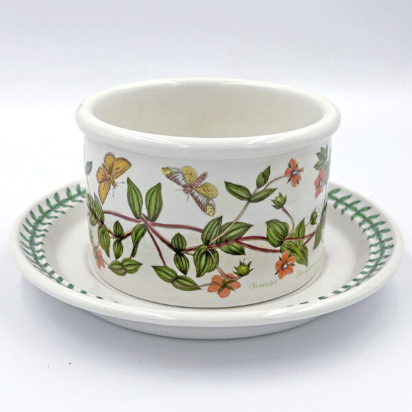 Portmeirion Botanic Garden Serving Bowl On Stand Scarlet Pimpernel