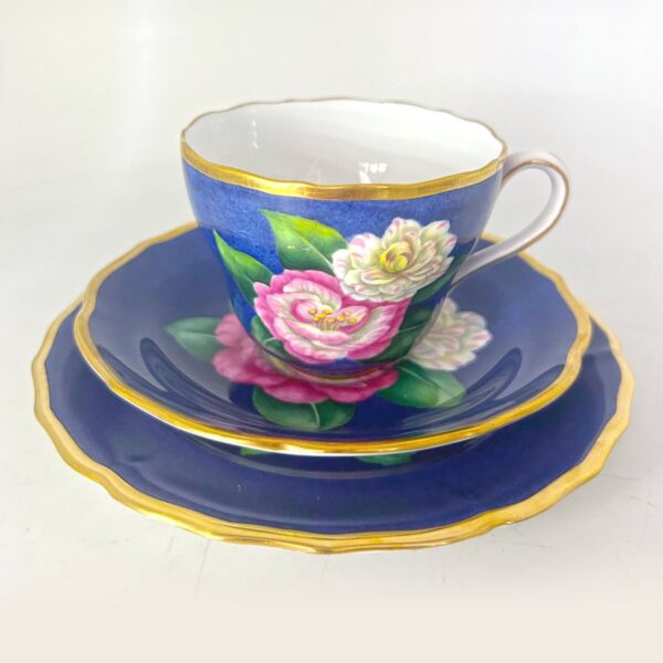 Spode-Copeland-hand-painted-tea-trio-mikenjaku-2 Spode Copeland Hand Painted Tea Trio Mikenjaku