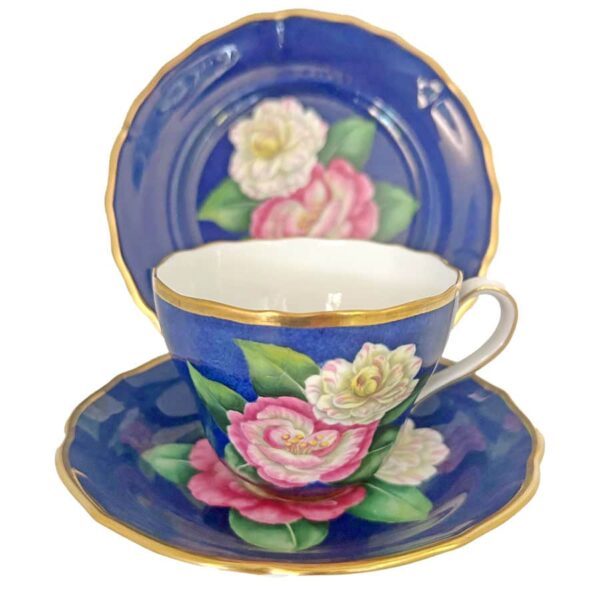Spode-Copeland-hand-painted-tea-trio-mikenjaku Spode Copeland Hand Painted Tea Trio Mikenjaku
