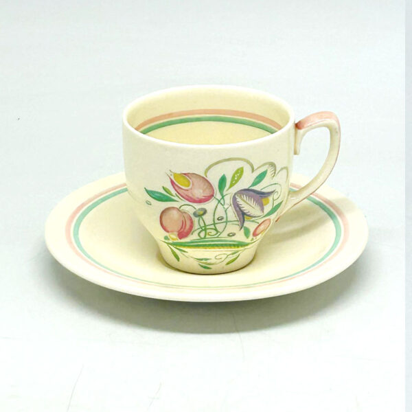 Susie-cooper-banded-Dresden-spray-demitasse-duo-2 Susie Cooper Banded Dresden Spray Demitasse Duo