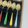 Hallmarked Silver Gilt Enamel Coffee Spoons Birmingham 1937