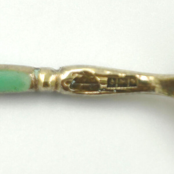 Hallmarked Silver Gilt Enamel Coffee Spoons Birmingham 1937