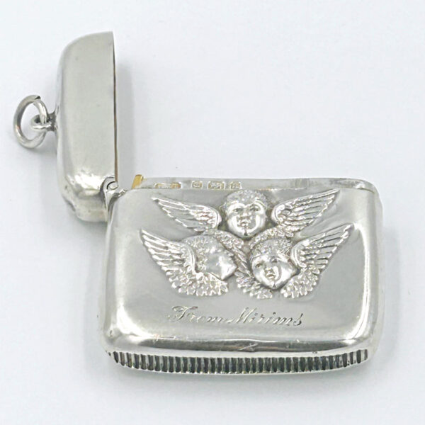 Hallmarked Silver Vesta Case Reynolds Angels Birmingham 1900