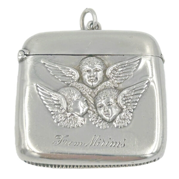 Hallmarked Silver Vesta Case Reynolds Angels Birmingham 1900