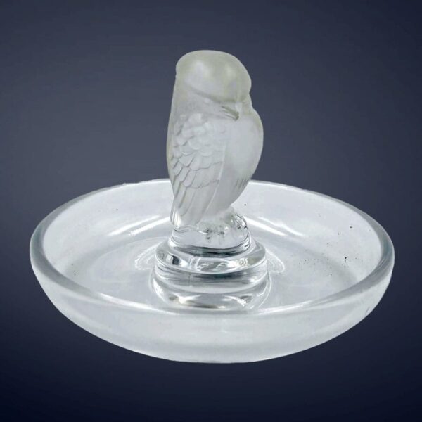 Lalique Frosted Glass Rapace Ring Tray
