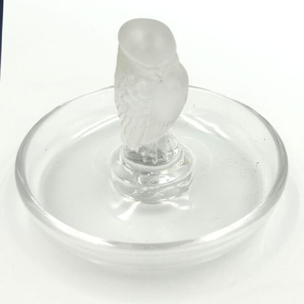 Lalique Frosted Glass Rapace Ring Tray
