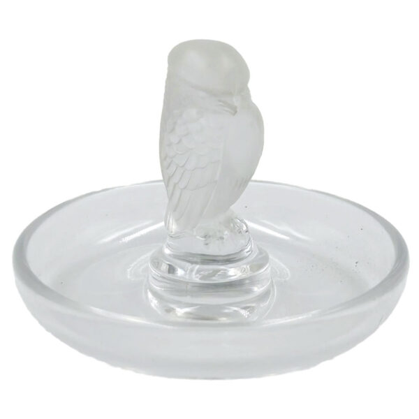 Lalique Frosted Glass Rapace Ring Tray