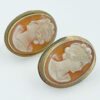 14ct Gold Conch Shell Cameo Earrings