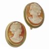 14ct Gold Conch Shell Cameo Earrings