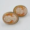 14ct Gold Conch Shell Cameo Earrings