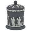 Wedgwood Jasperware Black Basalt Maidens Jar and Cover
