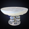 Art Deco Julien Vaseline Glass Tazza C1930