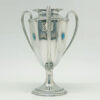 Arts and Crafts Tudric Pair Vases With Enamel Cabochons C1890