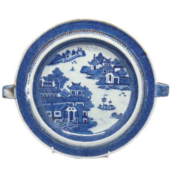 Chinese Blue and White Qianlong Hot Water Plate C1760