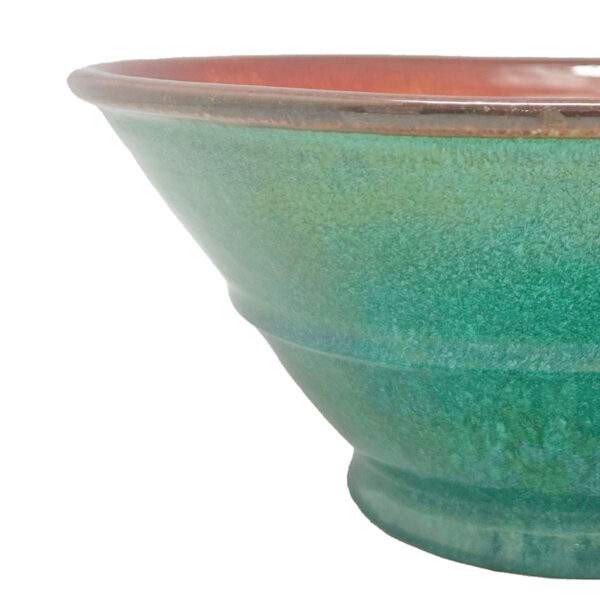 Linnware Green Glaze Stepped Pottery Vase