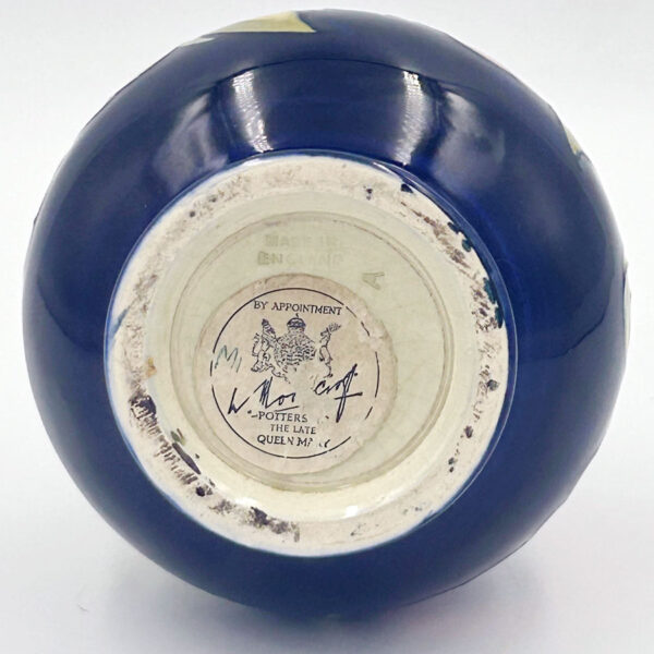 Moorcroft Hibiscus Blue Ground Vase C1955
