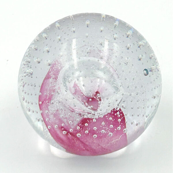 Murano Glass Pink Swirl Paperweight 20th