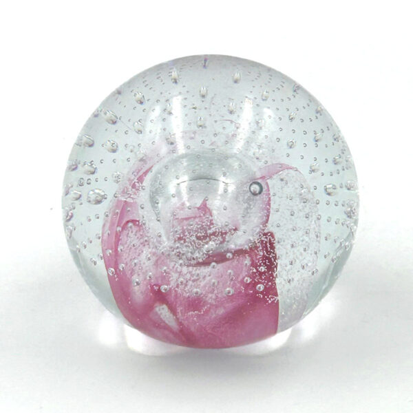 Murano Glass Pink Swirl Paperweight 20th