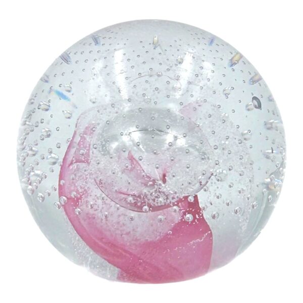Murano Glass Pink Swirl Paperweight 20th