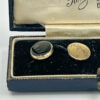 9ct Gold and Onyx Pair Cufflinks Boxed