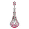 Art Nouveau Cranberry Glass Decanter With Silver Overlay