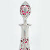 Art Nouveau Cranberry Glass Decanter With Silver Overlay