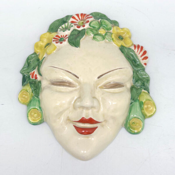 Clarice Cliff Bizarre Art Deco Wall Mask Of Flora