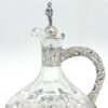 German Silver Mounted Etched Glass Claret Jug