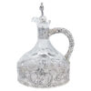 German Silver Mounted Etched Glass Claret Jug