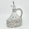 German Silver Mounted Etched Glass Claret Jug