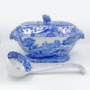 Rare Spode Copeland Blue Italian Soup Toureen and Ladle