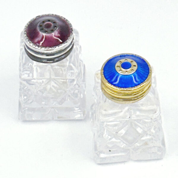 David Anderson Pair Silver And Enamel Salt and Pepper Cellars