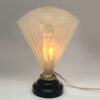 Art Deco Moulded Frosted Glass Lady With Fan Lamp C1930