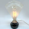 Art Deco Moulded Frosted Glass Lady With Fan Lamp C1930