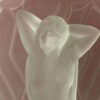 Art Deco Moulded Frosted Glass Lady With Fan Lamp C1930